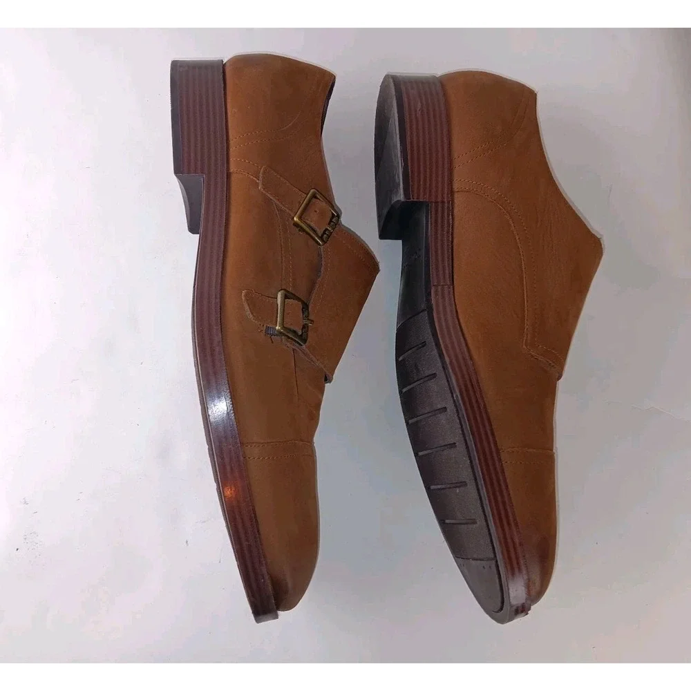 Cole Haan Oxford Mens sz 11 M Brown Double Monk Strap Leather Dress Shoes C26739